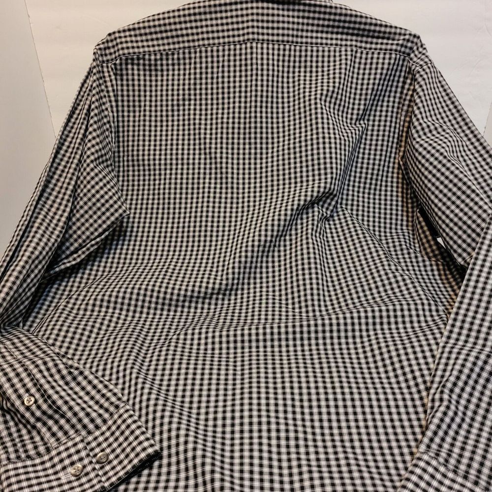 Shaquille O'Neal XLG Dress Shirt Mens 18 36/37 Black‎ White Tall Cooling Stretch - Picture 2 of 8